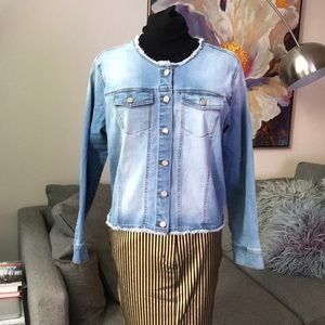 COPY - KENSIE JEANS Denim Collarless Jacket